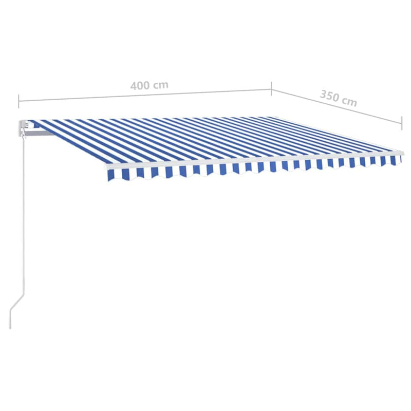 Copertină retractabilă Albastru și Alb 400 × 350 cm