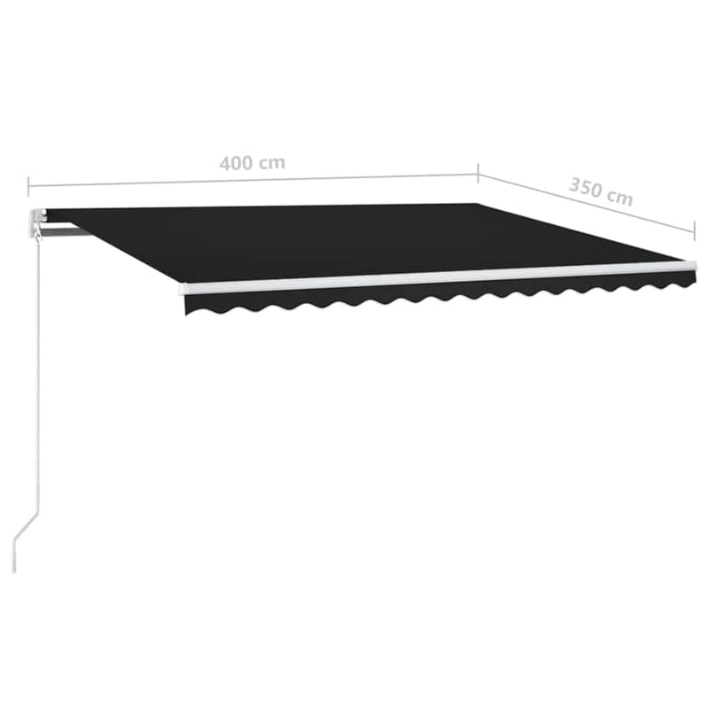 Copertină retractabilă Antracit 400 × 350 cm