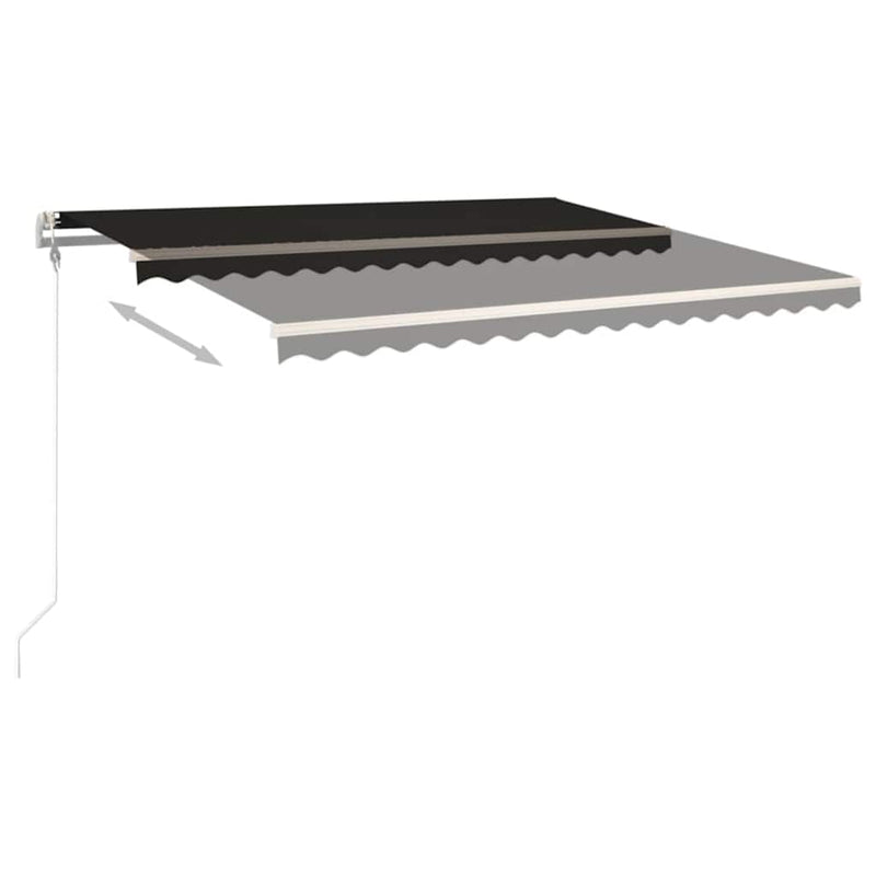 Copertină retractabilă automat, antracit, 400x350 cm