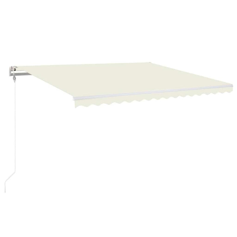 Copertină automată cu senzor vânt & LED, crem, 400x350 cm