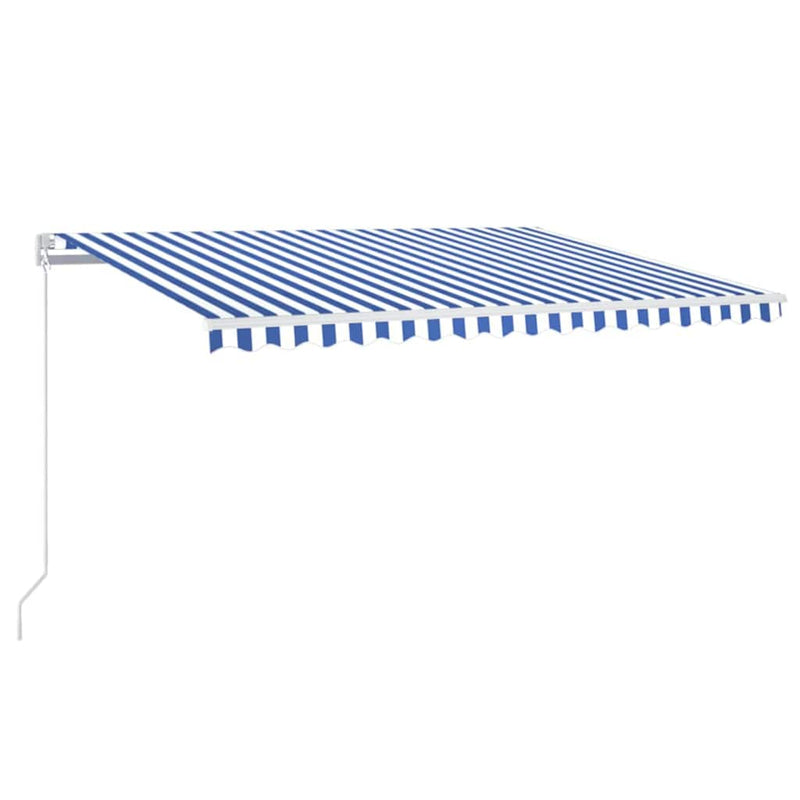 Copertină retractabilă Albastru și Alb 450 × 350 cm