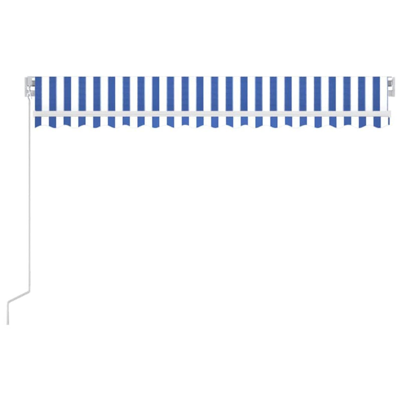 Copertină retractabilă Albastru și Alb 450 × 350 cm