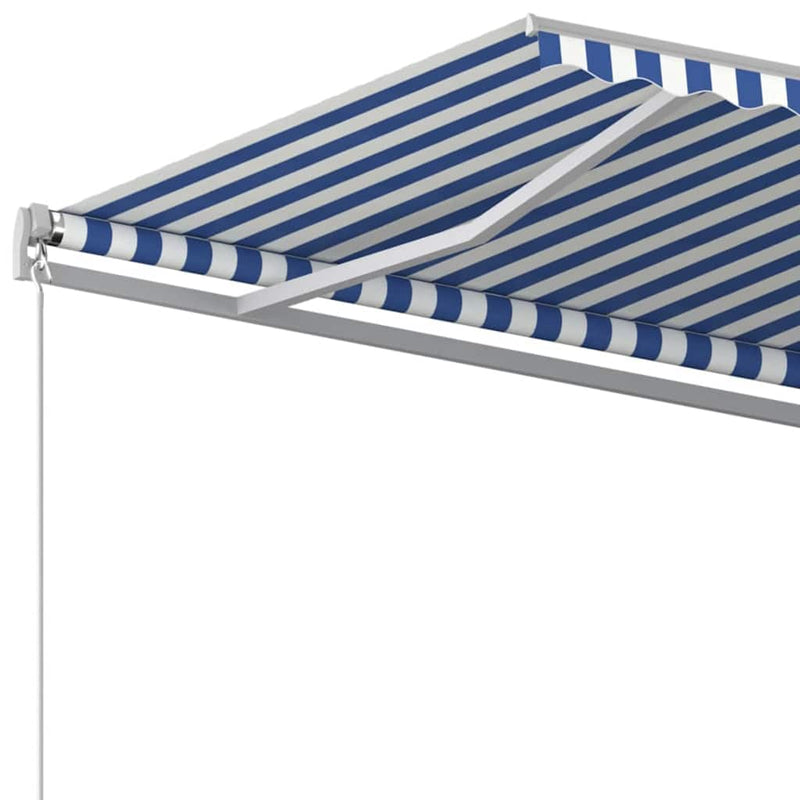 Copertină retractabilă Albastru și Alb 450 × 350 cm