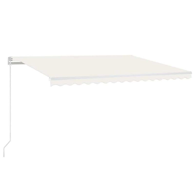 Copertină retractabilă Crem 450 × 350 cm Poliester și Aluminiu