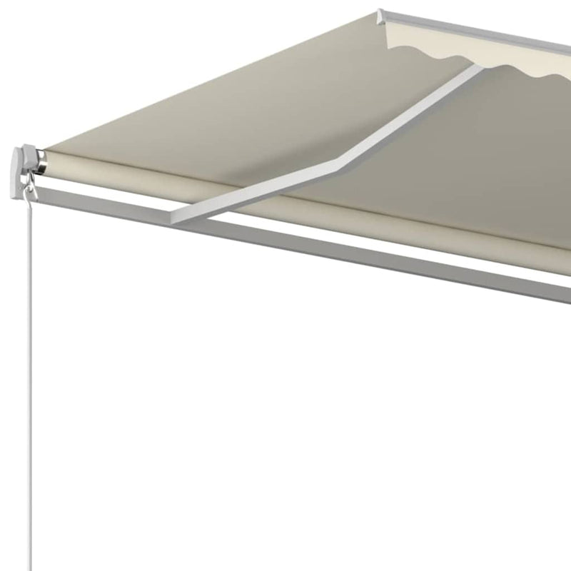 Copertină retractabilă Crem 450 × 350 cm Poliester și Aluminiu