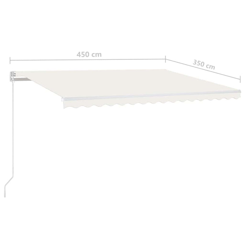 Copertină retractabilă Crem 450 × 350 cm Poliester și Aluminiu