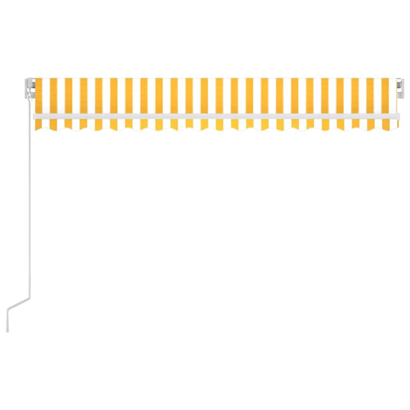 Copertină retractabilă Galben și alb 450 × 350 cm