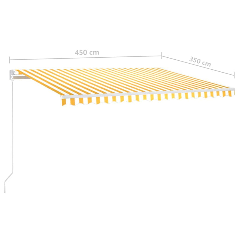 Copertină retractabilă Galben și alb 450 × 350 cm