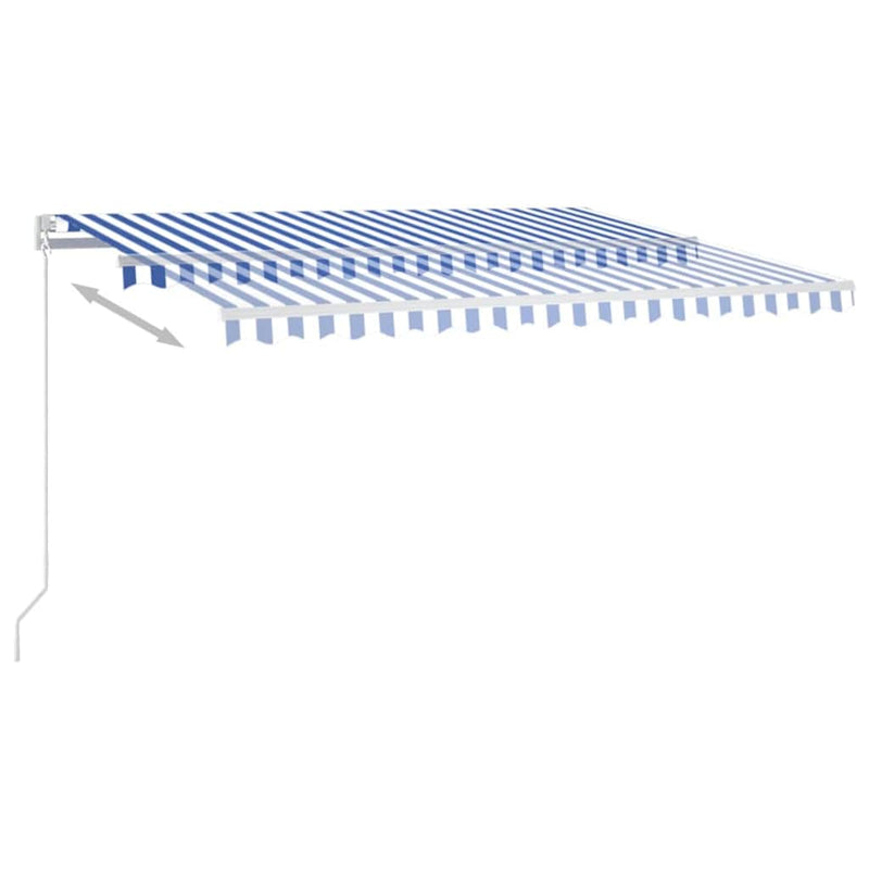 Copertină retractabilă Albastru și Alb 450 × 350 cm