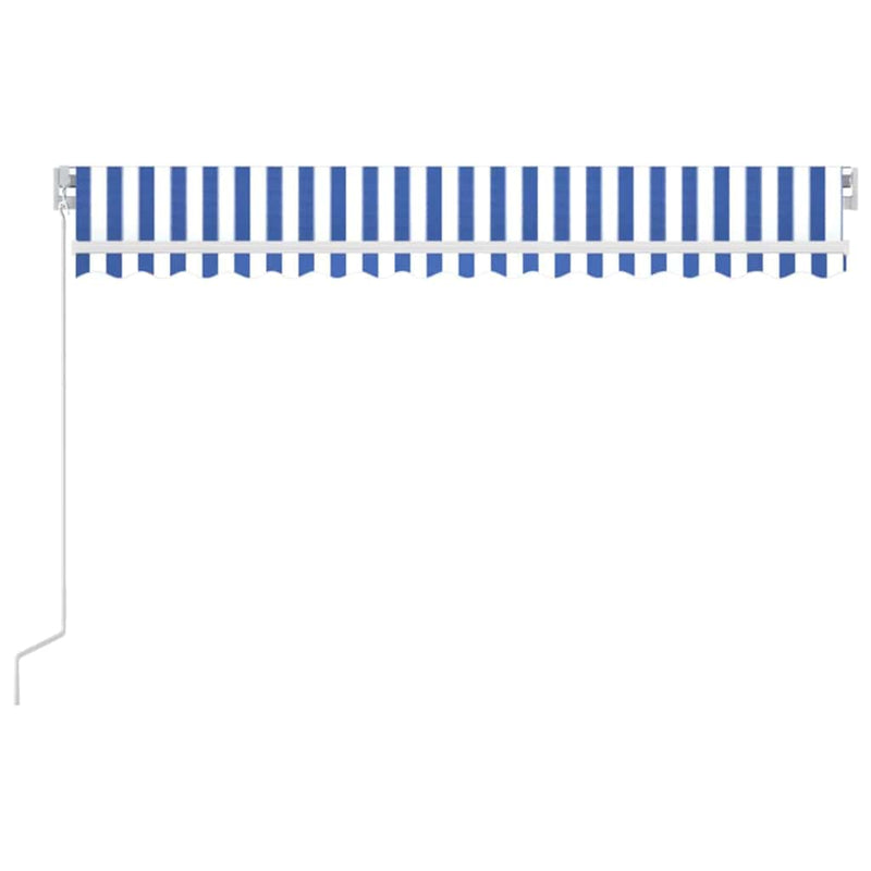 Copertină retractabilă Albastru și Alb 450 × 350 cm