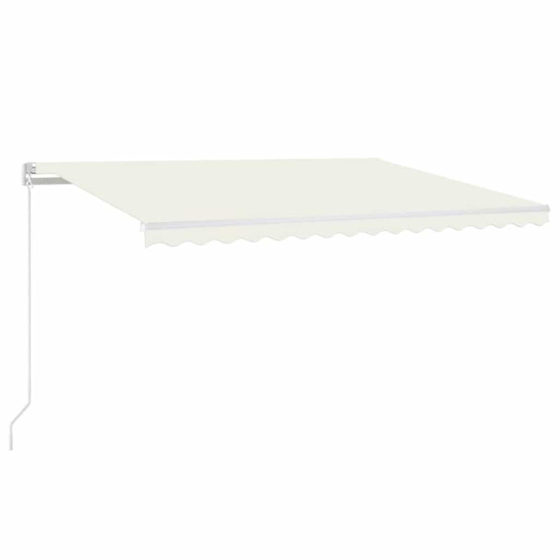 Copertină retractabilă Crem 450 × 350 cm Țesătură și Aluminiu