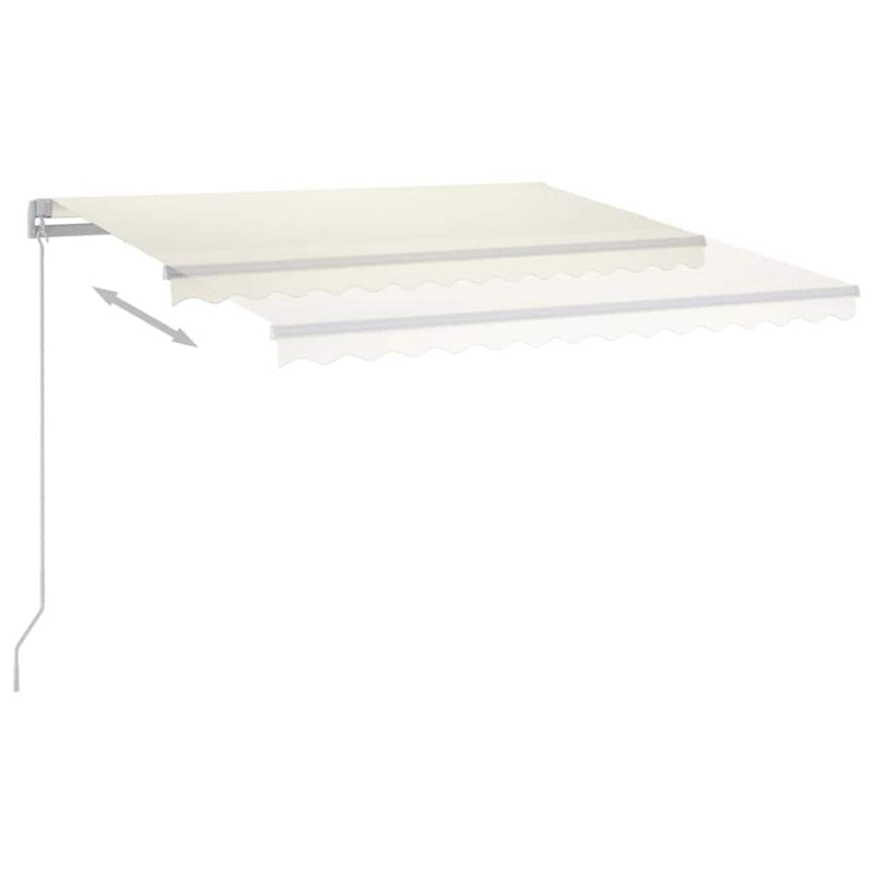 Copertină retractabilă Crem 450 × 350 cm Țesătură și Aluminiu