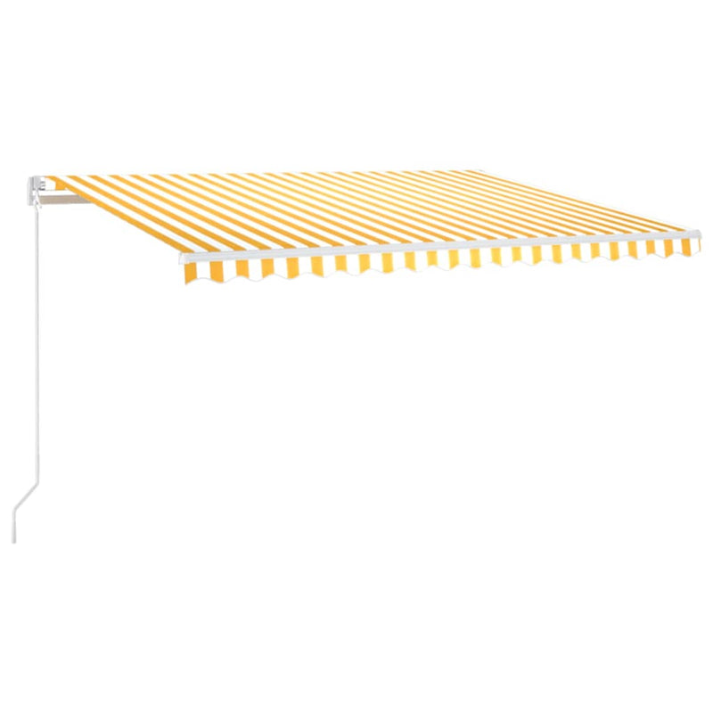 Copertină retractabilă Galben și alb 450 × 350 cm