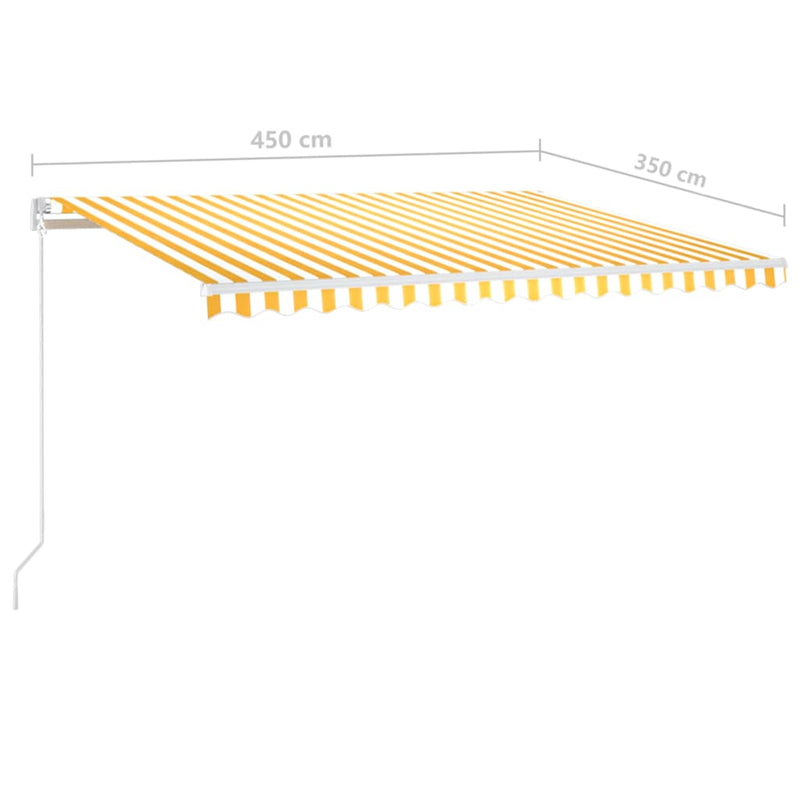 Copertină retractabilă Galben și alb 450 × 350 cm