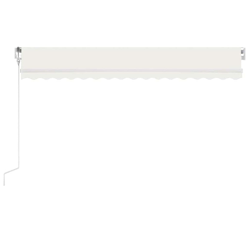 Copertină automată cu LED & senzor vânt, crem, 450x350 cm