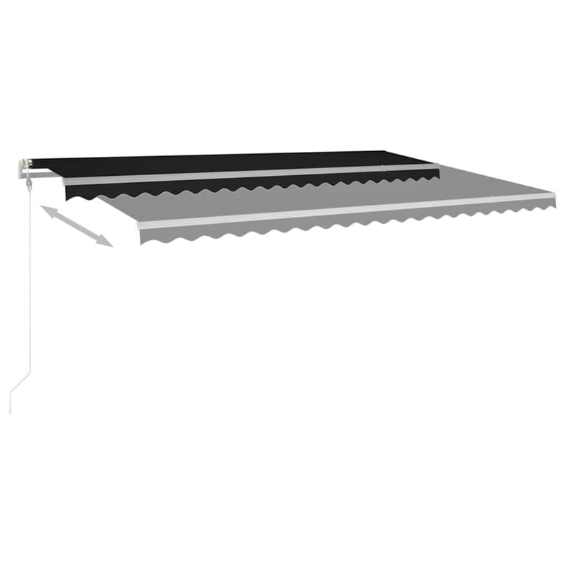 Copertină retractabilă automat, antracit, 500x350 cm