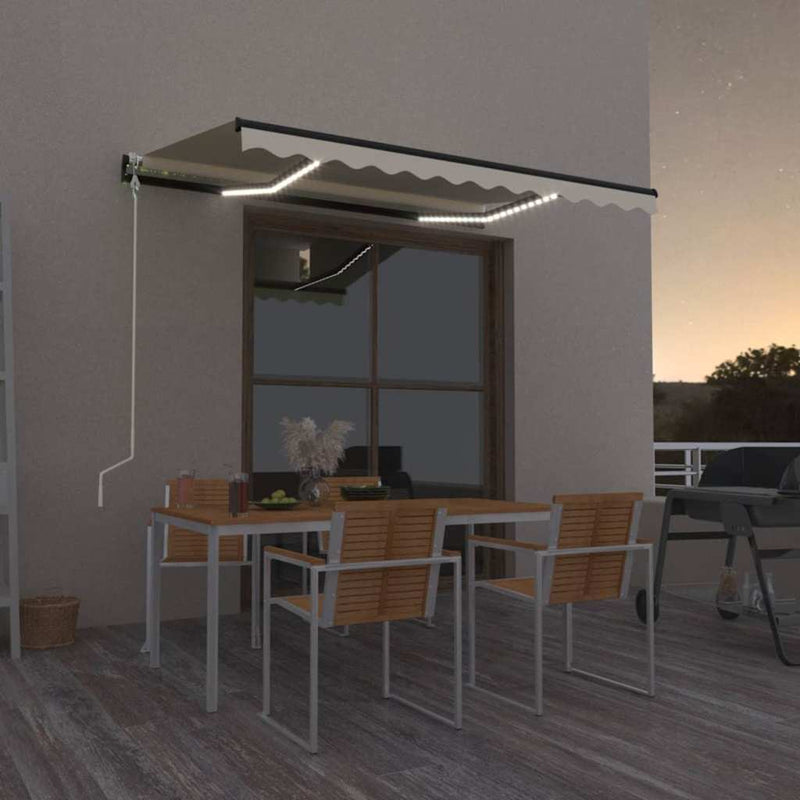 Copertină retractabilă Crem 350 x 250 cm Poliester