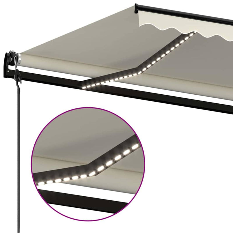 Copertină retractabilă Crem 450 × 300 cm Poliester