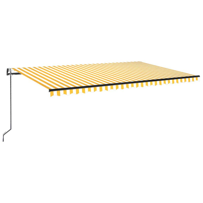 Copertină retractabilă Galben și alb 500 × 300 cm Poliester
