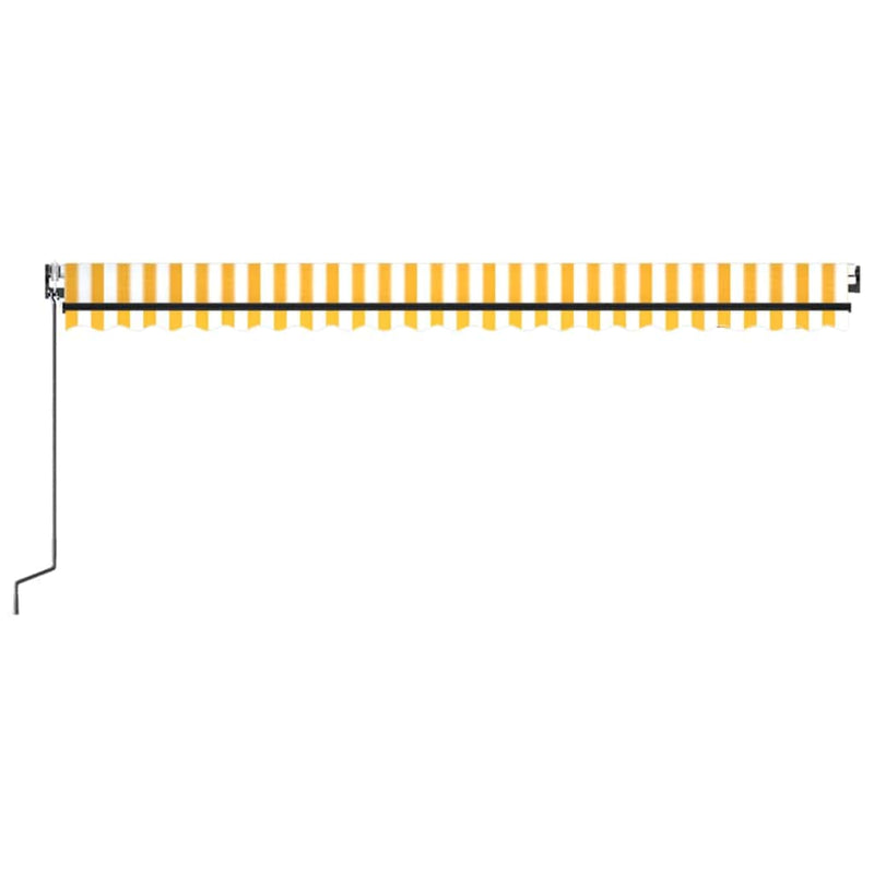 Copertină retractabilă Galben și alb 500 × 300 cm Poliester