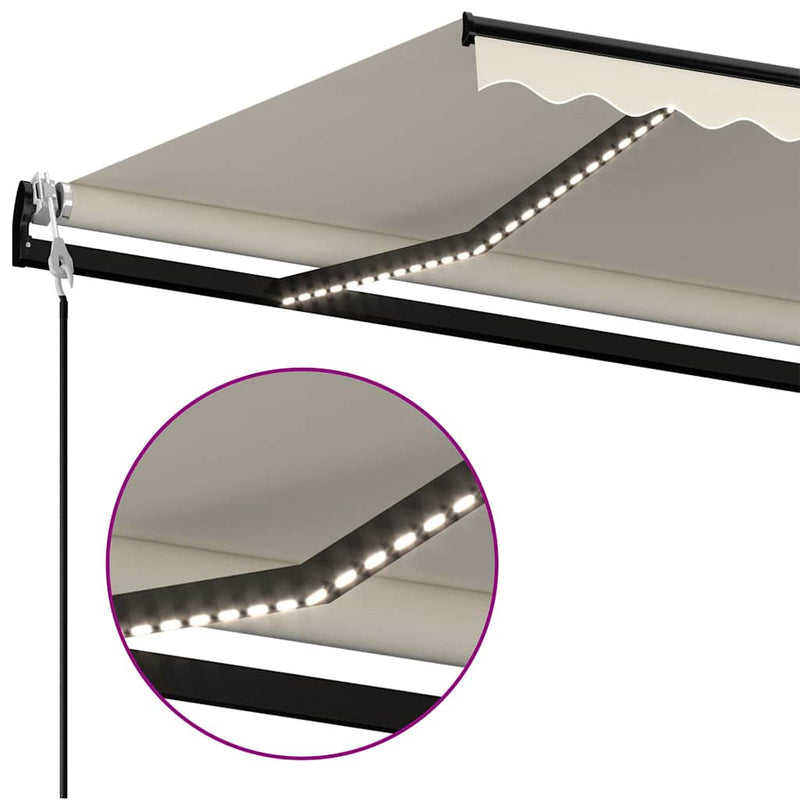 Copertină retractabilă Crem 400 × 350 cm Poliester