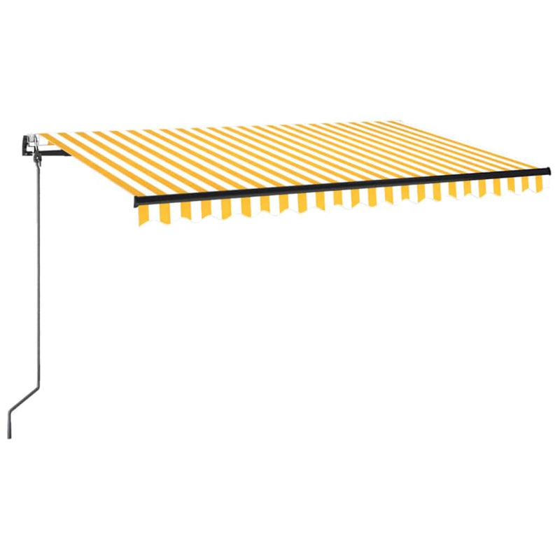 Copertină retractabilă Galben și alb 400 × 350 cm Poliester