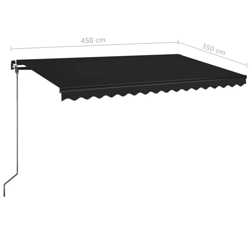 Copertină retractabilă manual, antracit, 450x350 cm