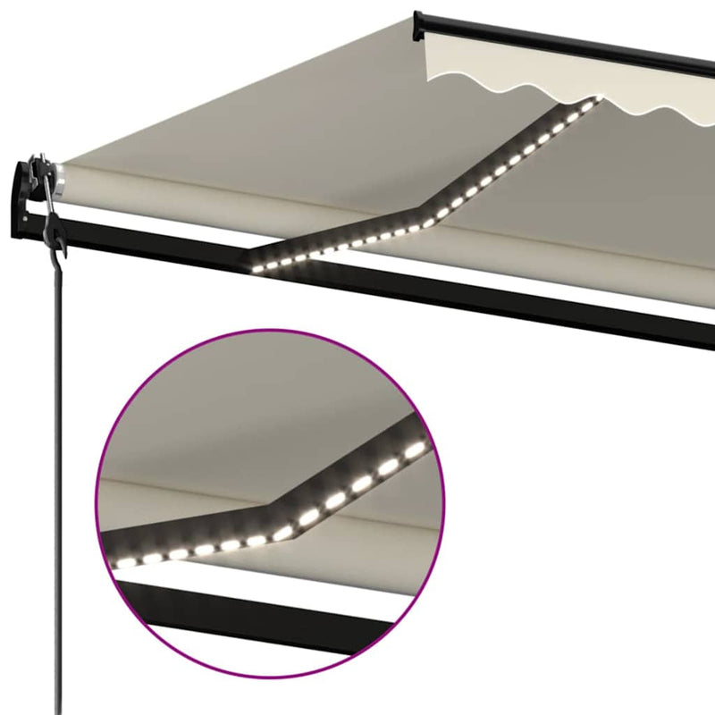 Copertină retractabilă Crem 450 × 350 cm Poliester