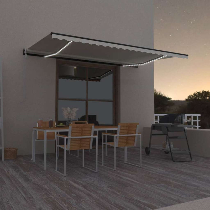 Copertină retractabilă Crem 500 × 350 cm Poliester