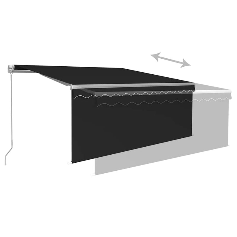 Copertină retractabilă Antracit 3 x 2,5 m Poliester