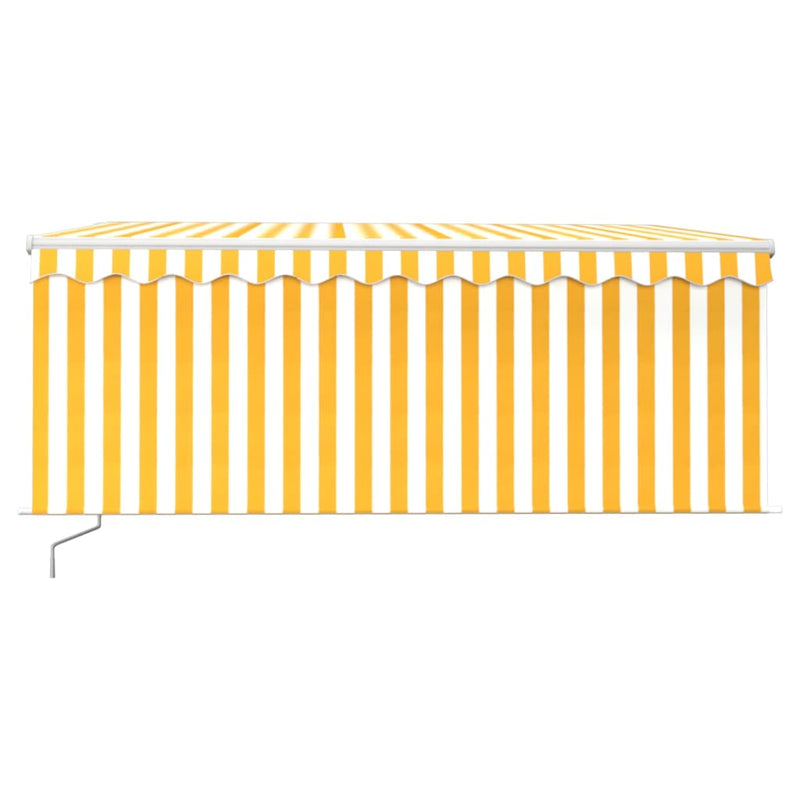 Copertină retractabilă manual cu stor&LED galben & alb 3x2,5 m
