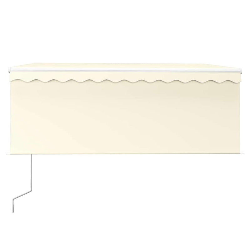 Copertină retractabilă automat cu stor, crem, 3x2,5 m