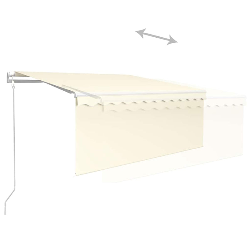 Copertină retractabilă automat cu stor, crem, 3x2,5 m