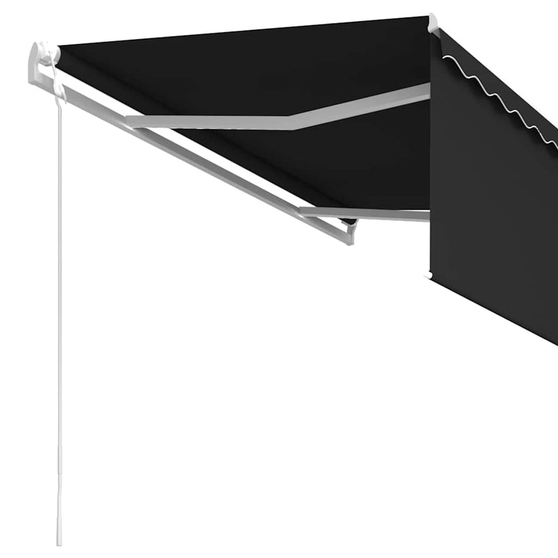 Copertină retractabilă automat cu stor, antracit, 3x2,5 m