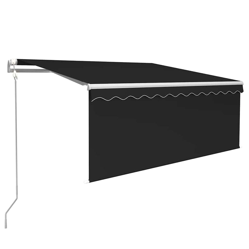 Copertină automată cu stor&LED&senzor vânt, antracit, 3x2,5 m