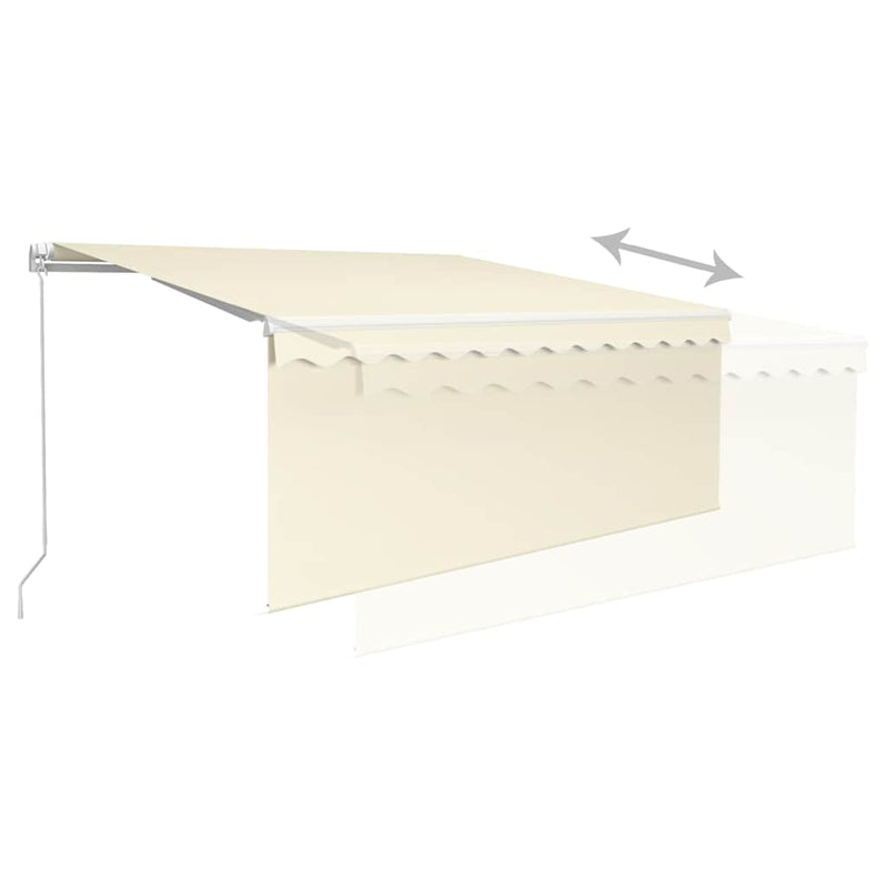 Copertină retractabilă Crem 3,5 x 2,5 m Poliester