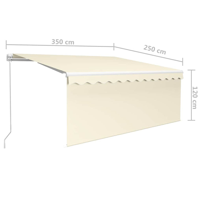 Copertină retractabilă Crem 3,5 x 2,5 m Poliester