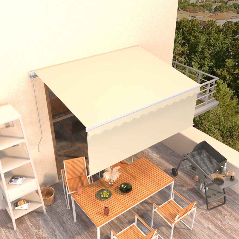 Copertină retractabilă Crem 3,5 x 2,5 m Poliester
