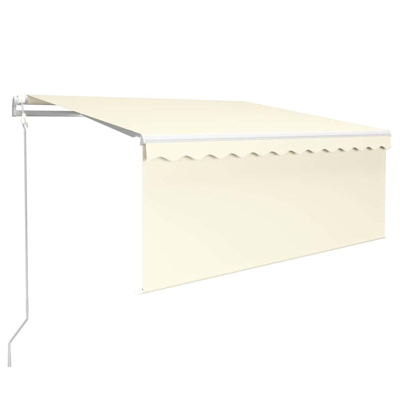 Copertină retractabilă automat cu stor, crem, 3,5x2,5 m