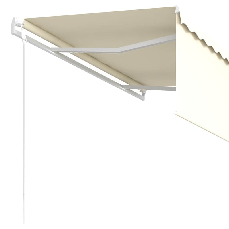 Copertină retractabilă automat cu stor, crem, 3,5x2,5 m