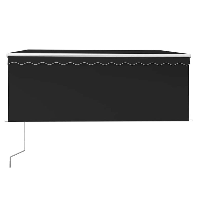 Copertină retractabilă automat cu stor, antracit, 3,5x2,5 m