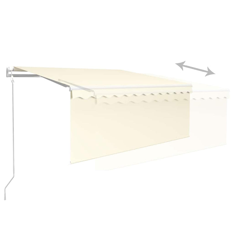 Copertină automată cu stor&LED&senzor vânt crem 3,5x2,5 m