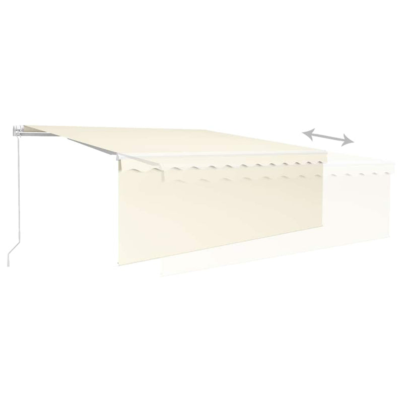 Copertină retractabilă Crem 4 × 3 m Poliester