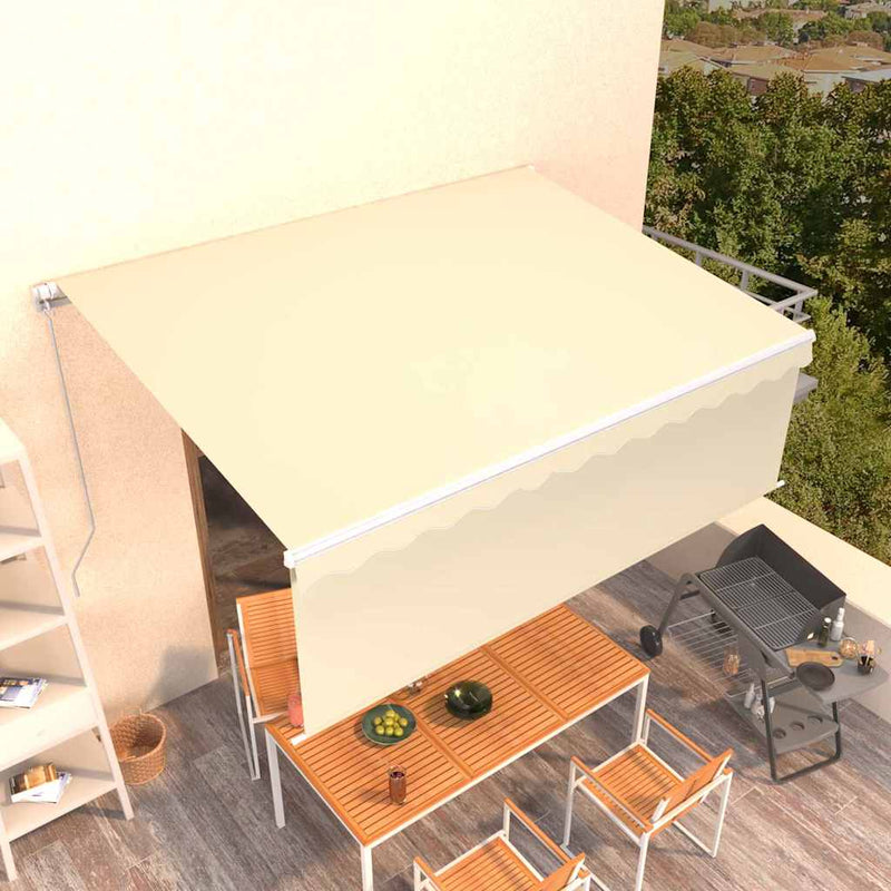 Copertină retractabilă Crem 4 × 3 m Poliester