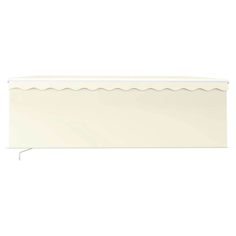 Copertină retractabilă manual cu stor & LED, crem, 4x3 m