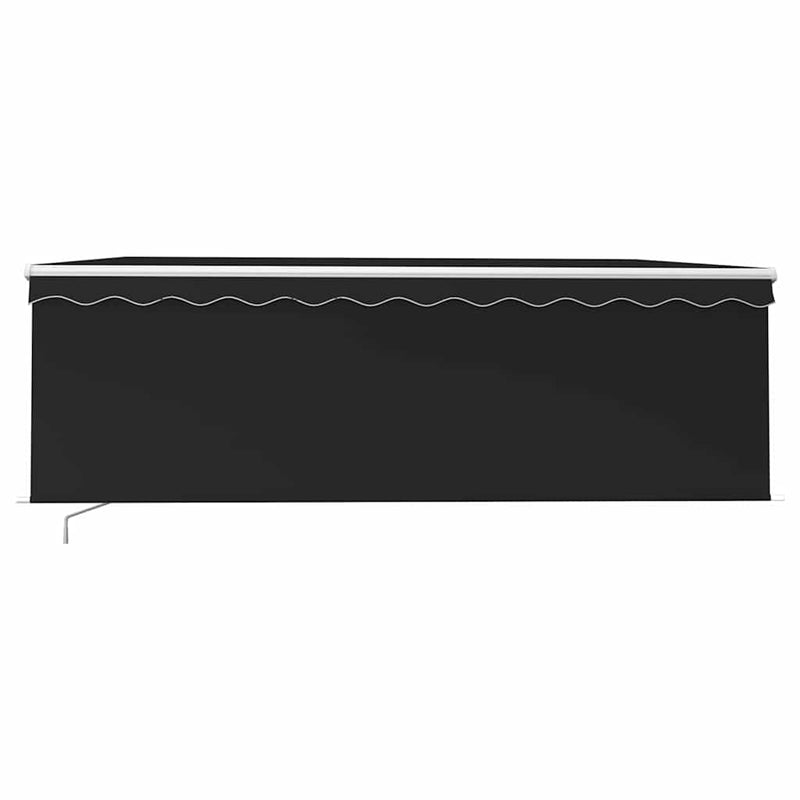 Copertină retractabilă manual cu stor & LED, antracit, 4x3 m