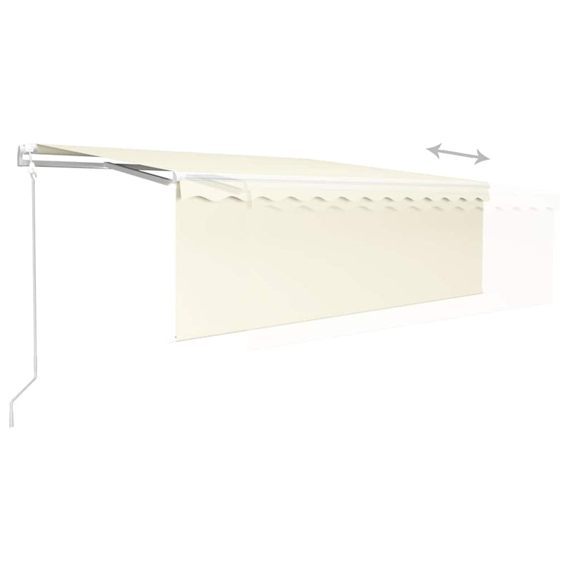 Copertină retractabilă automat cu stor, crem, 4x3 m