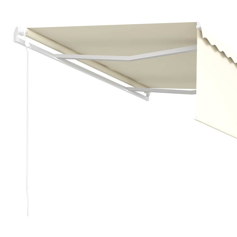 Copertină retractabilă automat cu stor, crem, 4x3 m