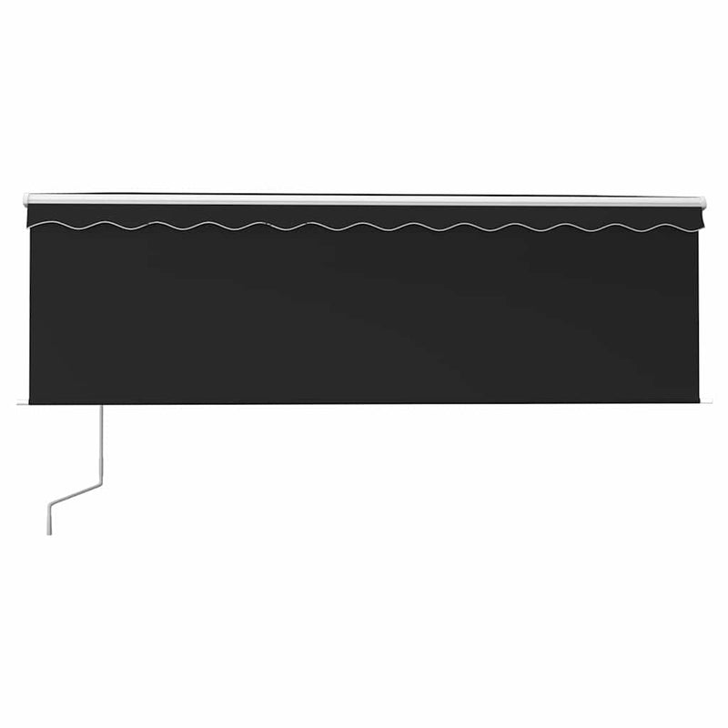 Copertină automată cu stor&senzor vânt&LED, antracit, 4,5x3 m