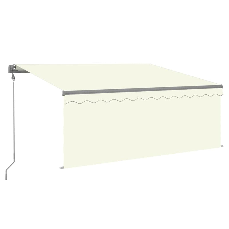 Copertină automată cu stor&LED&senzor de vânt, crem, 3x2,5 m